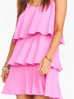 Show Me Your MuMu Pink Tiered Mini Dress